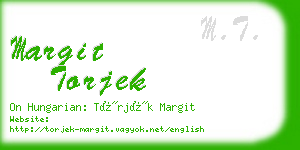 margit torjek business card